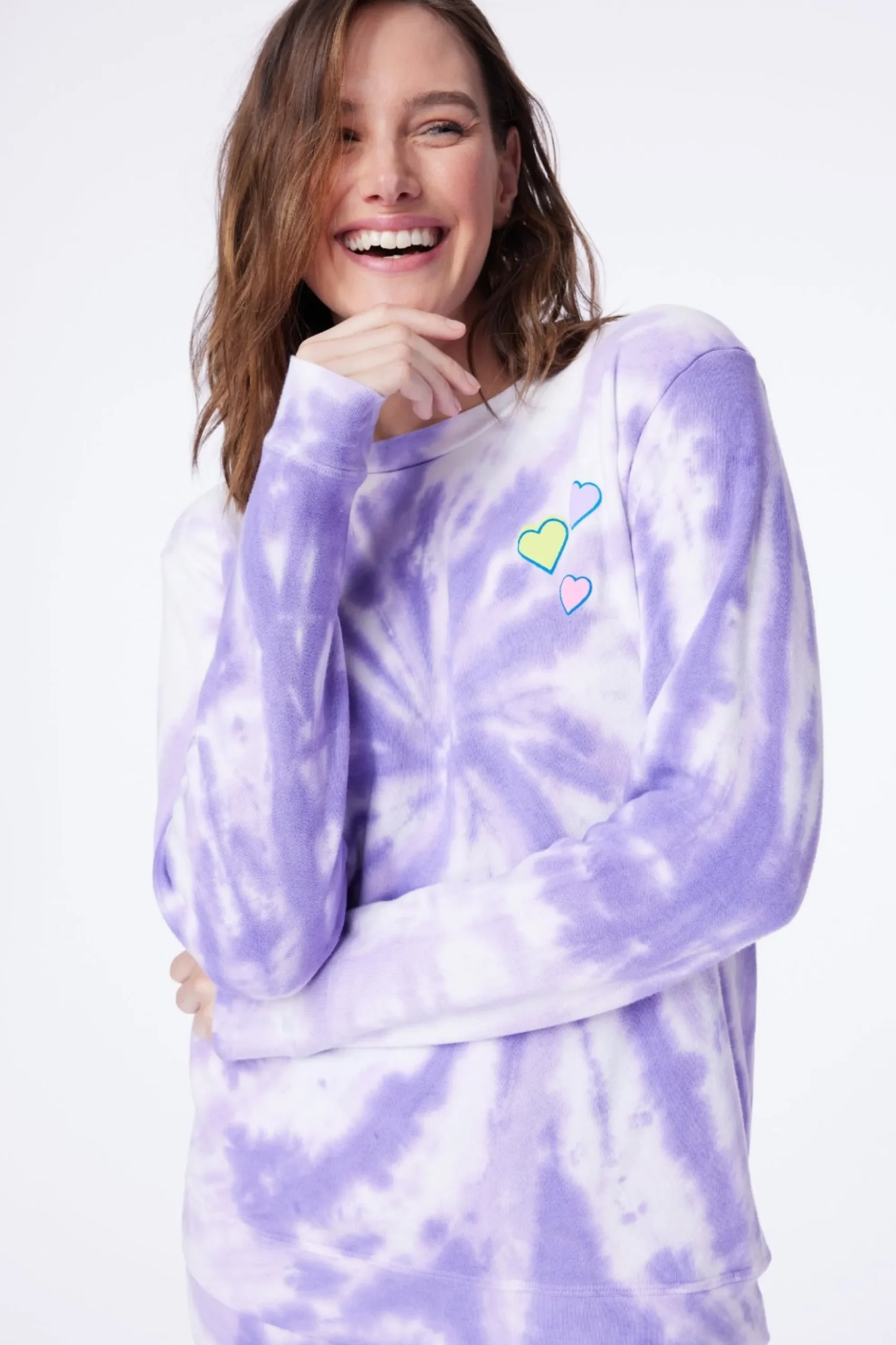 Women Roller Rabbit Casuals | Heart Tie Dye Crewneck