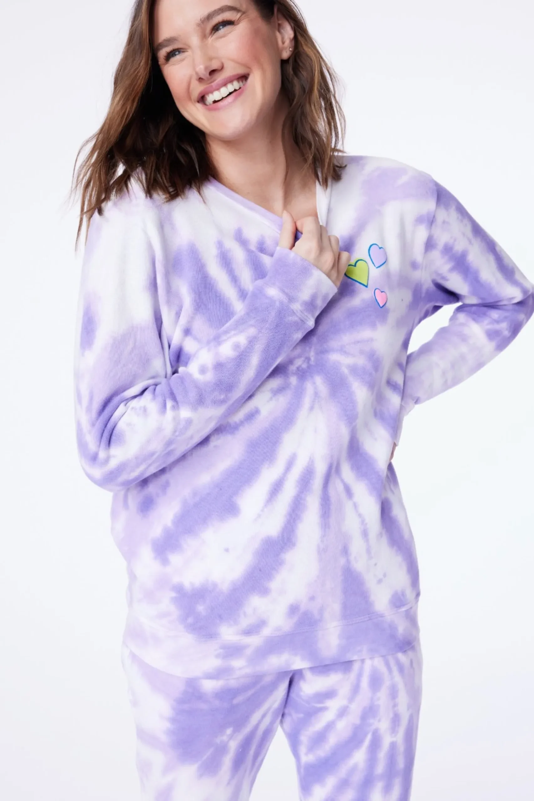 Women Roller Rabbit Casuals | Heart Tie Dye Crewneck