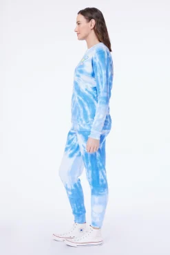 Women Roller Rabbit Tops | Heart Tie Dye Crewneck