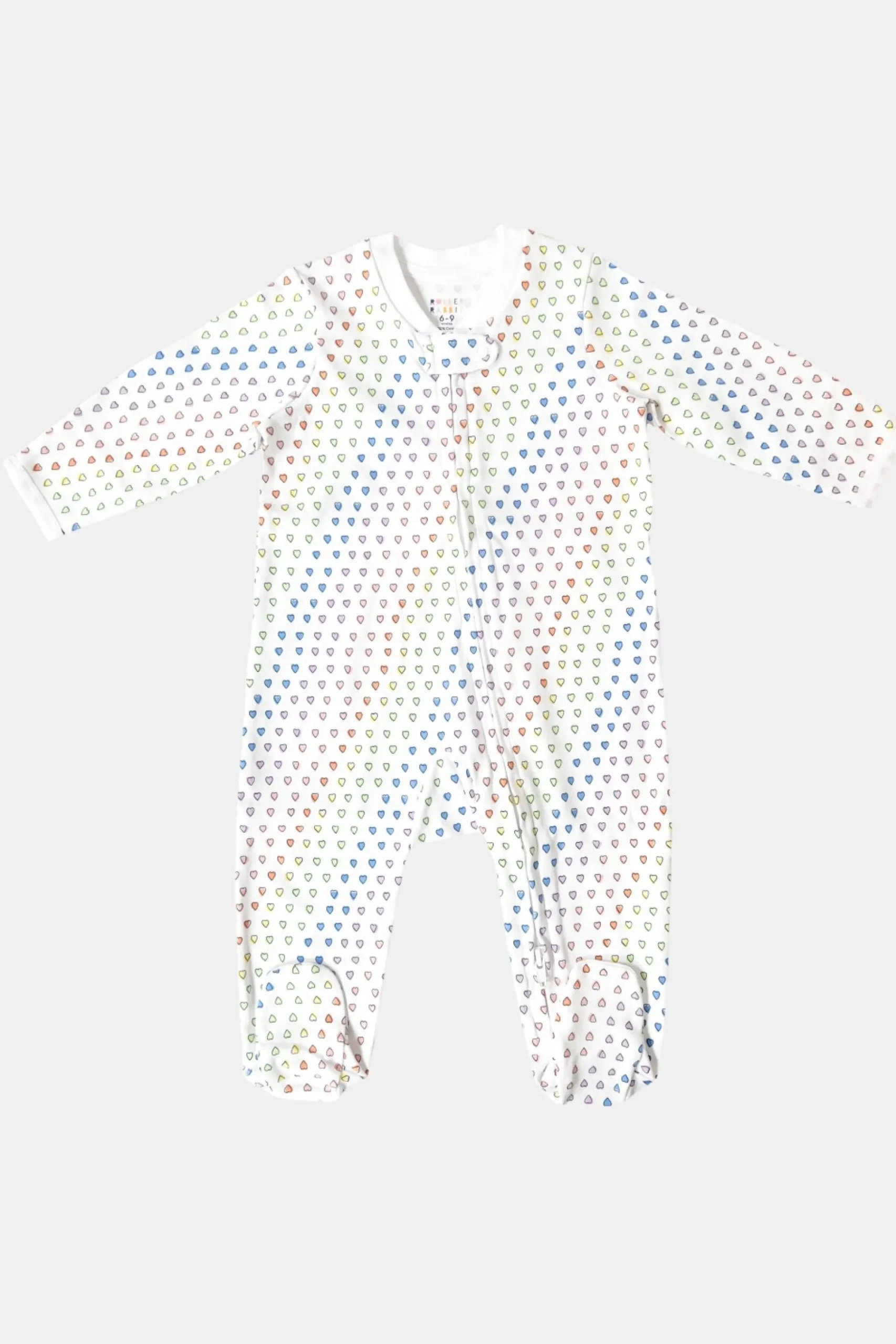 Baby Roller Rabbit Pajamas | Infant Disco Hearts Zipper Footie