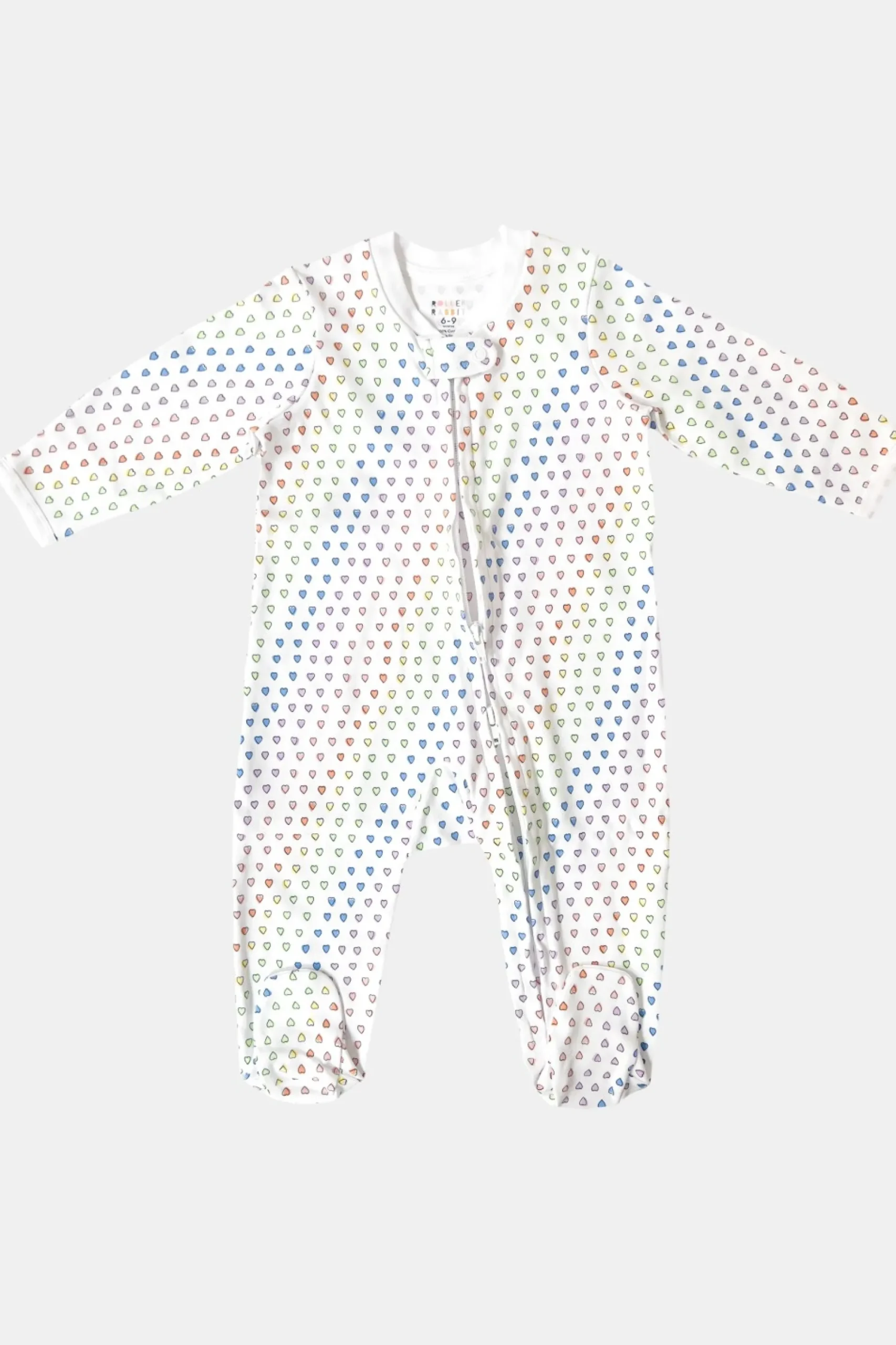 Baby Roller Rabbit Pajamas | Infant Disco Hearts Zipper Footie