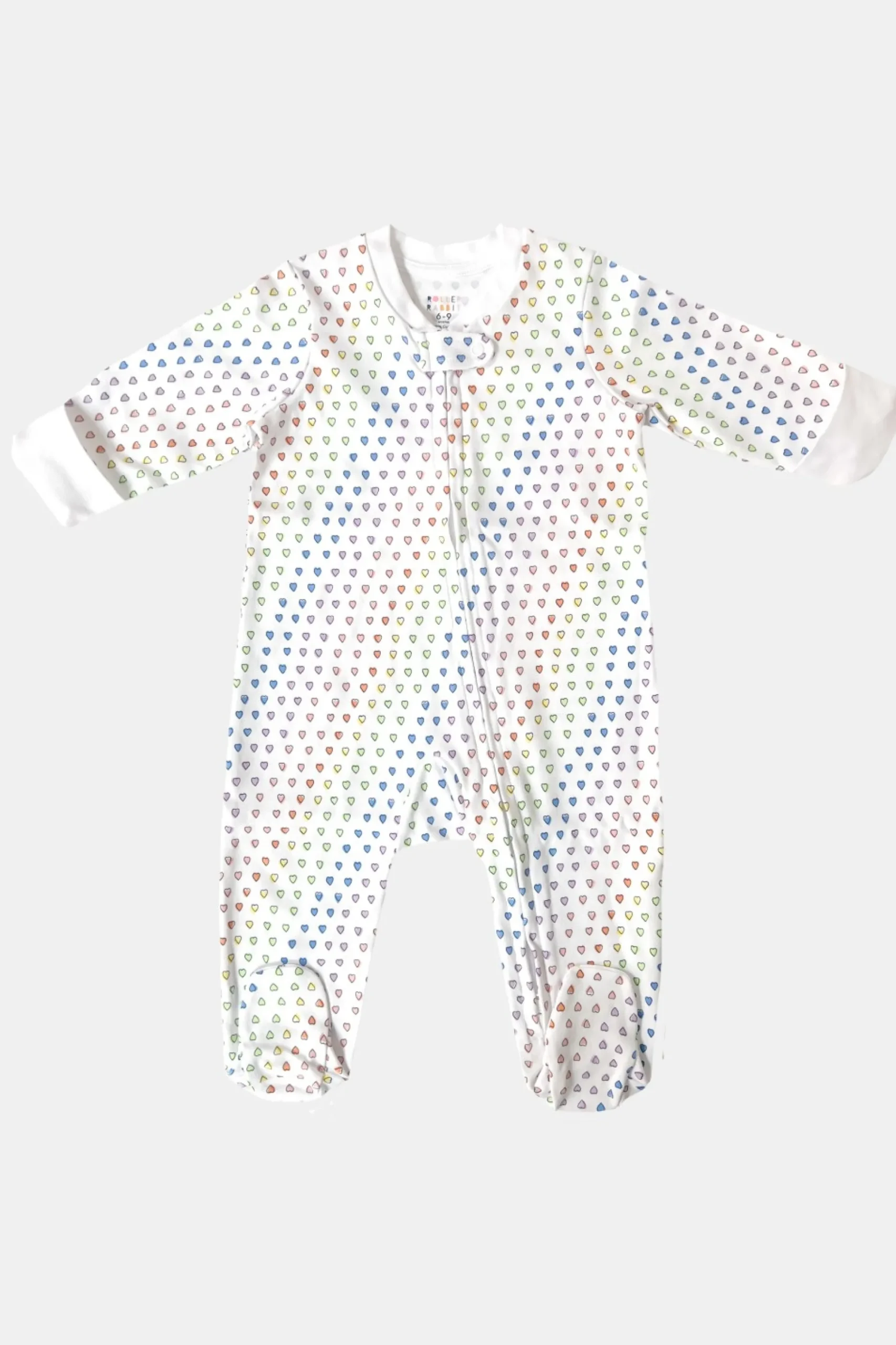 Baby Roller Rabbit Pajamas | Infant Disco Hearts Zipper Footie