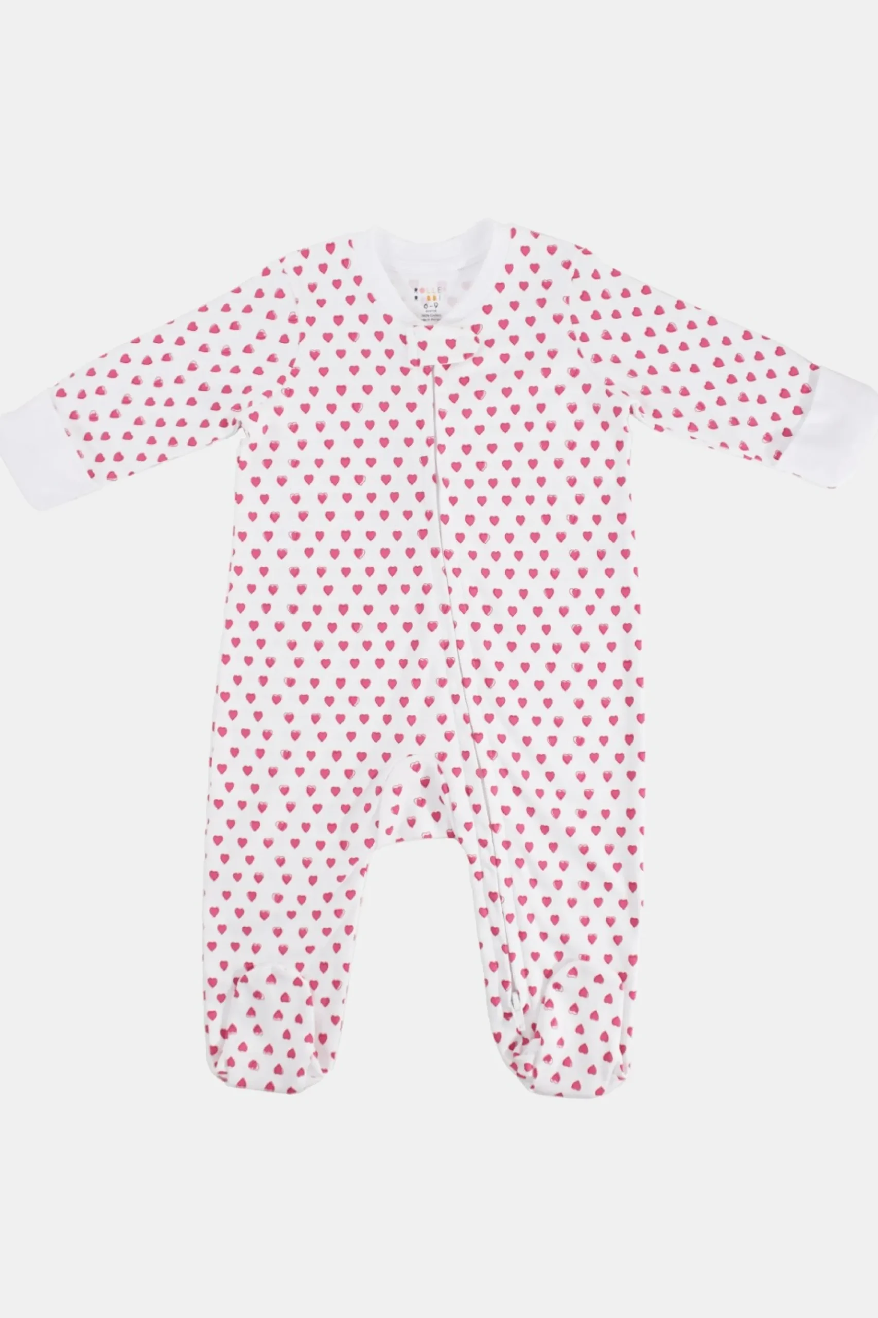 Baby Roller Rabbit Pajamas | Infant Hearts Zipper Footie