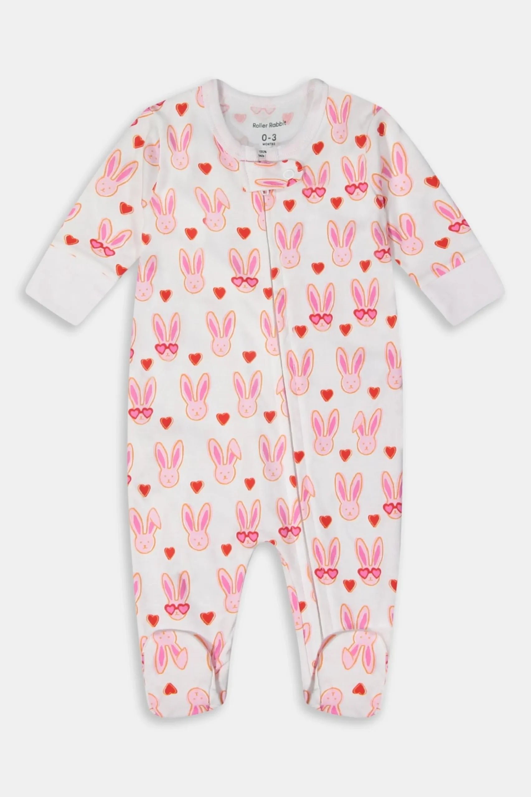 Baby Roller Rabbit Pajamas | Infant Lovestruck Zipper Footie Pajamas