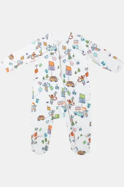 Baby Roller Rabbit Pajamas | Infant On The Road Zipper Footie