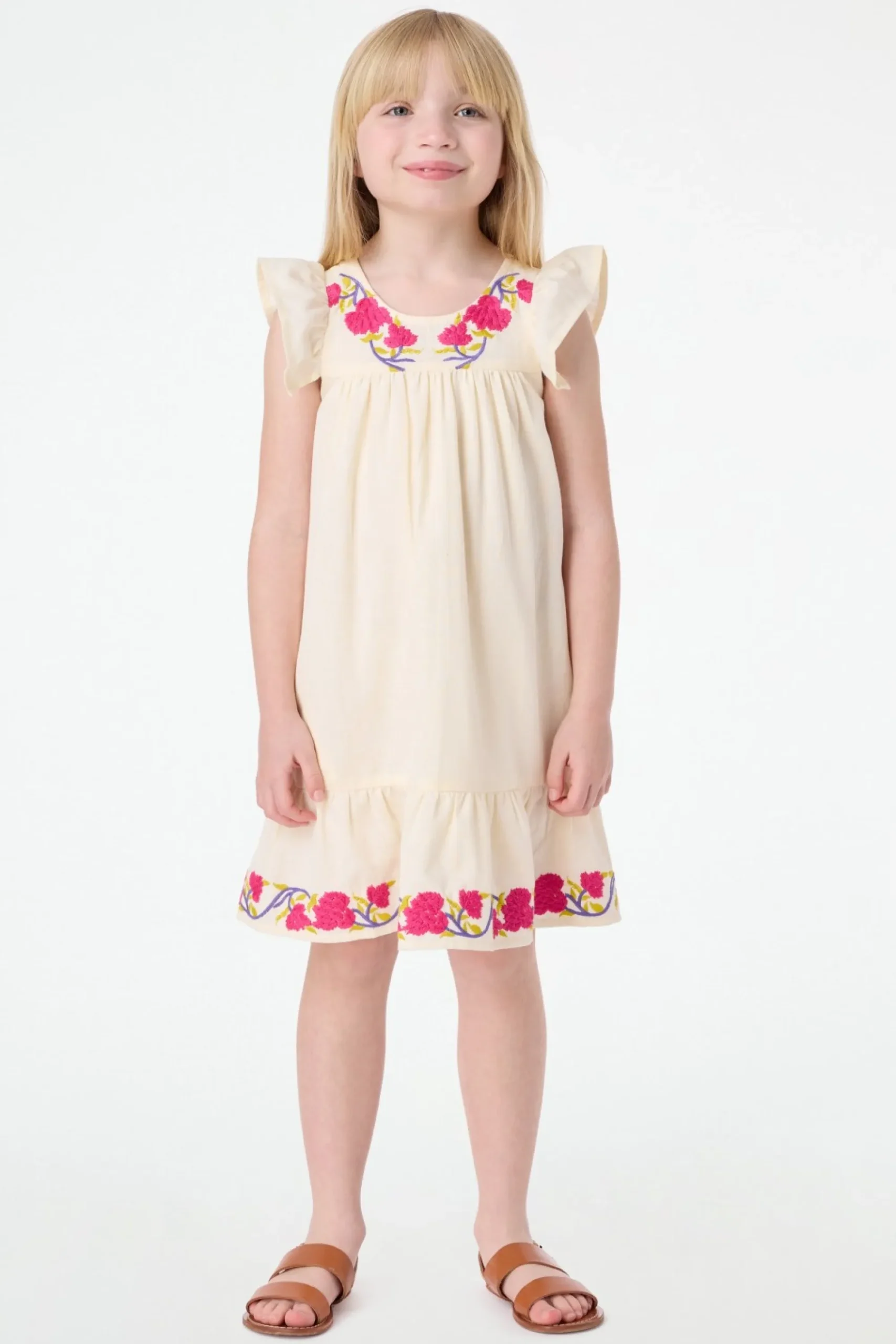 Kids Roller Rabbit Dresses | Kids Column Embroidery Aimee Dress