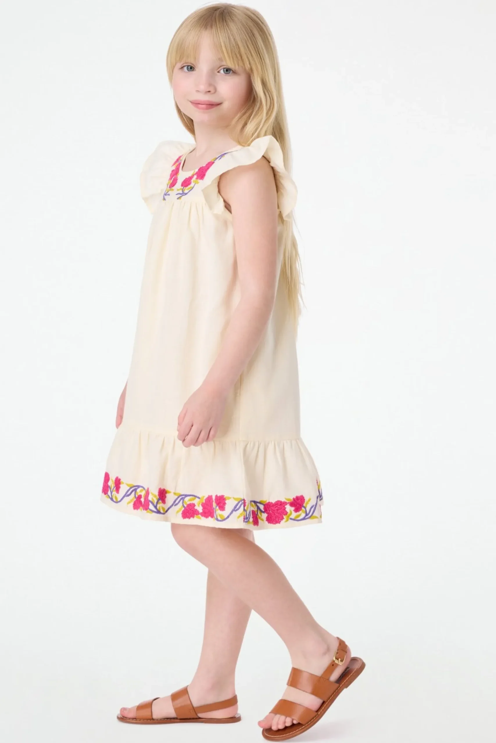 Kids Roller Rabbit Dresses | Kids Column Embroidery Aimee Dress