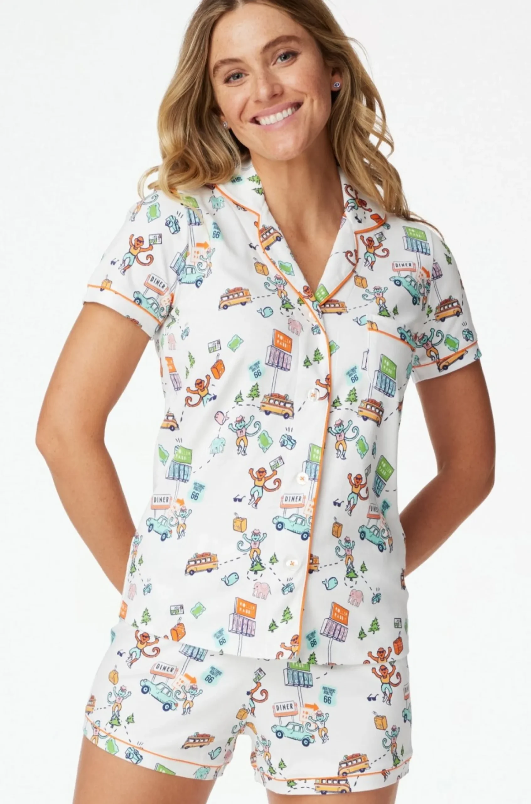 Women Roller Rabbit Pajamas | On The Road Poo Pajaa