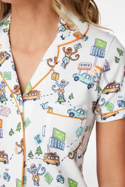 Women Roller Rabbit Pajamas | On The Road Poo Pajaa