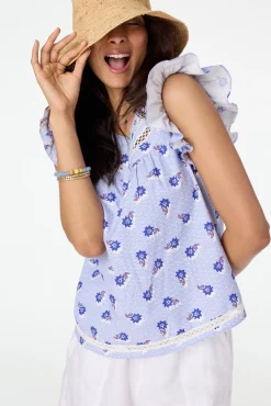 Women Roller Rabbit Tops | Thite Fora Eeron Top