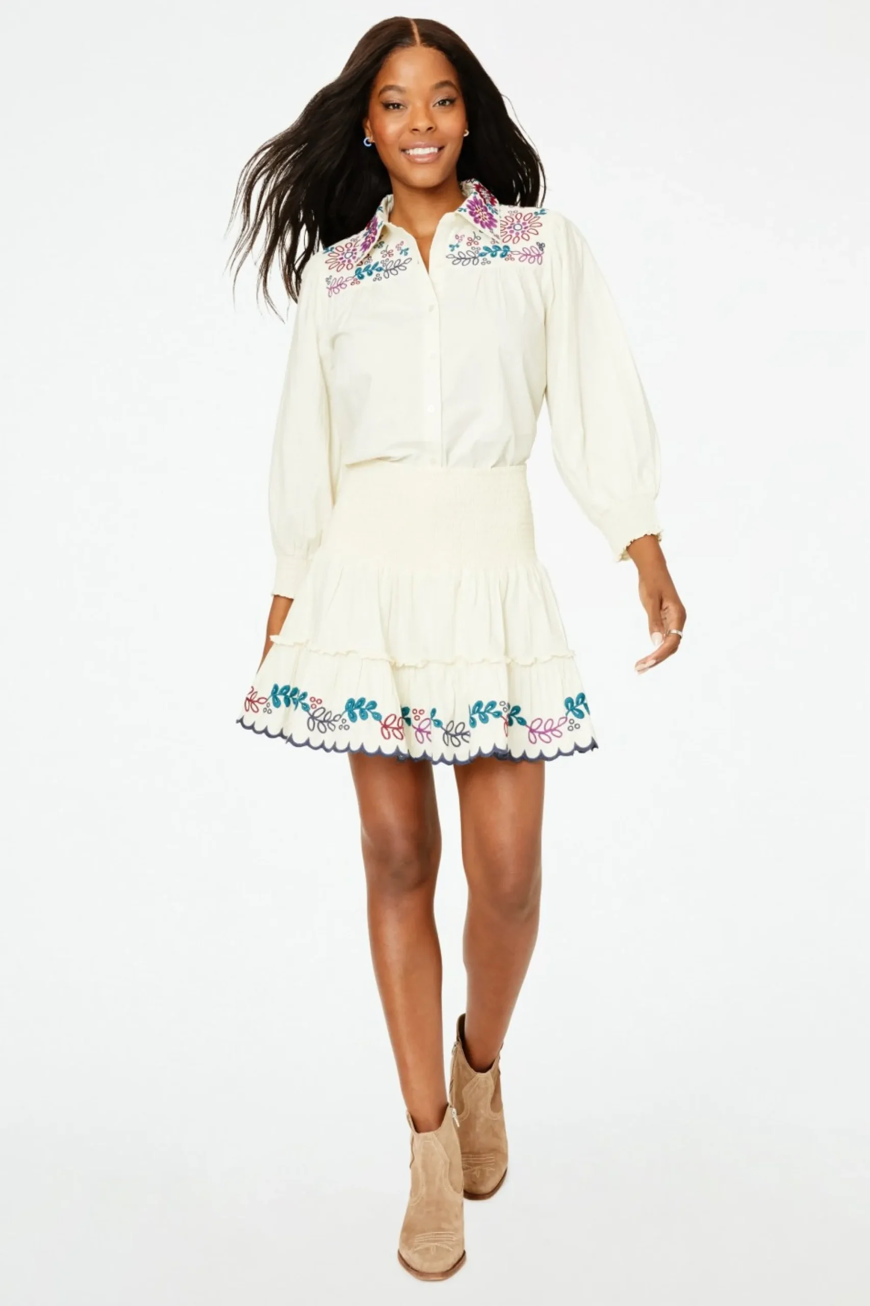 Women Roller Rabbit Tops | Veda Ebroidered Noeie hirt